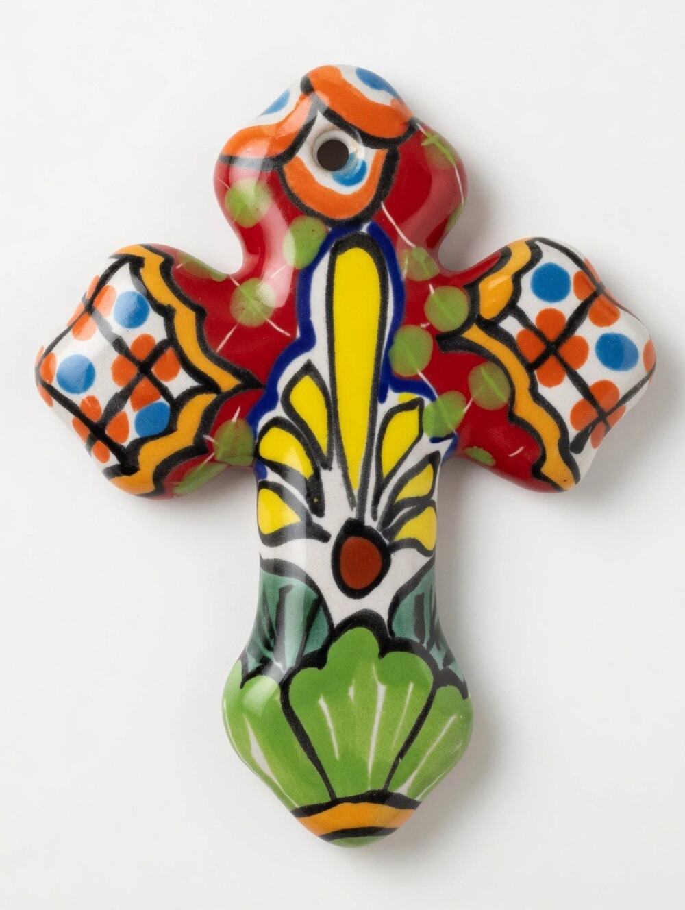 Talavera Cross Mexican Pottery Folk Art Wall Art